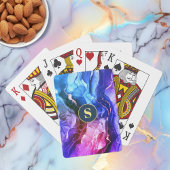 Blau, Lila und rot-violett Flüssigkeits-Tinte, Mon Spielkarten