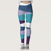 Blau Lila und weiß Leggings (Vorderseite)