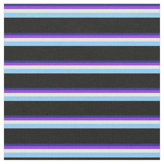 Blau, Lila, weiß, hell Blau und Schwarz Stoff (Nahaufnahme)