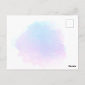 Blau/Lilac Wasserfarbe/Script-Hochzeit Das Datum s Postkarte (Rückseite)