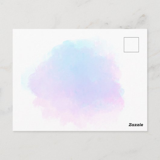 Blau/Lilac Wasserfarbe/Script-Hochzeit Das Datum s Postkarte (Rückseite)