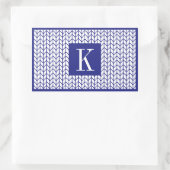 BLAU LINE STRICK-Klebekleber + Initial II Rechteckiger Aufkleber (Tasche)