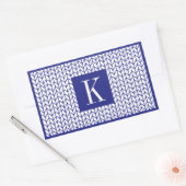 BLAU LINE STRICK-Klebekleber + Initial II Rechteckiger Aufkleber (Umschlag)