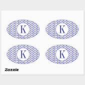 BLAU LINE STRICK Oval Stickers + Ursprünglich (Blatt)