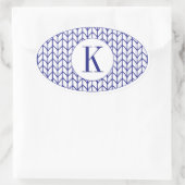 BLAU LINE STRICK Oval Stickers + Ursprünglich (Tasche)