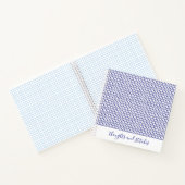 BLAU LINIE GESTRICKT 8,5x8,5 Spiralblock + Text Notizblock (Innenseite)