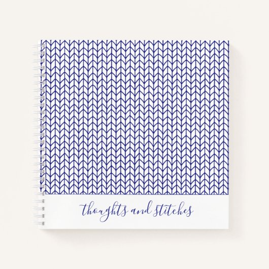 BLAU LINIE GESTRICKT 8,5x8,5 Spiralblock + Text Notizblock (Vorderseite)