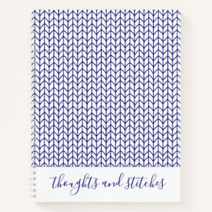 BLAU LINIENGESTRICKT 8,5x11 Spiralnotizbuch + Text Notizblock