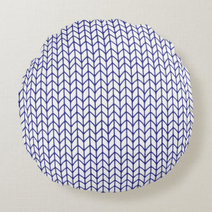 BLAU LINIERT RUNDE KISSENHÜLLE RUNDES KISSEN
