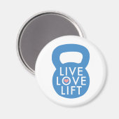 Blau "Live Liebe Lift!" Magnet (Vorderseite/Rückseite)