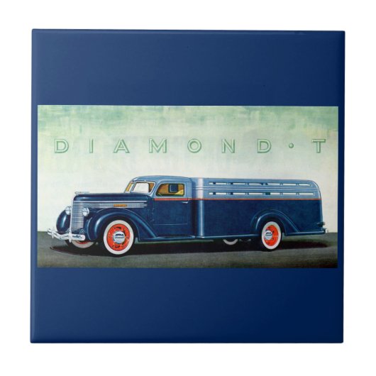 Blau-LKW 1937 des Diamanten T Fliese (Vorderseite)