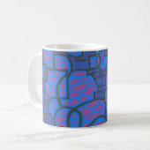 Blau, Magenta Abstrakt Coffee Tasse (Vorderseite Links)