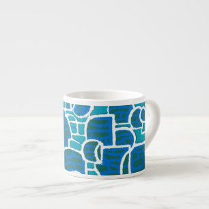 Blau, Magenta Abstrakt Espresso Tasse
