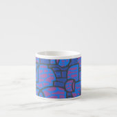 Blau, Magenta Abstrakt Espresso Tasse (Vorderseite)