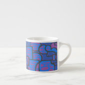 Blau, Magenta Abstrakt Espresso Tasse (Rechts)