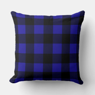 Blau/Magenta Buffalo Design Kariert Kissen