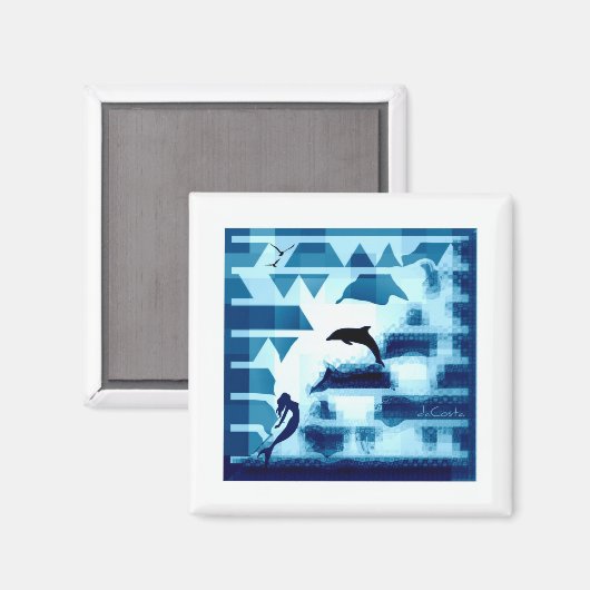 Blau Magnet (Vorderseite/Rückseite)