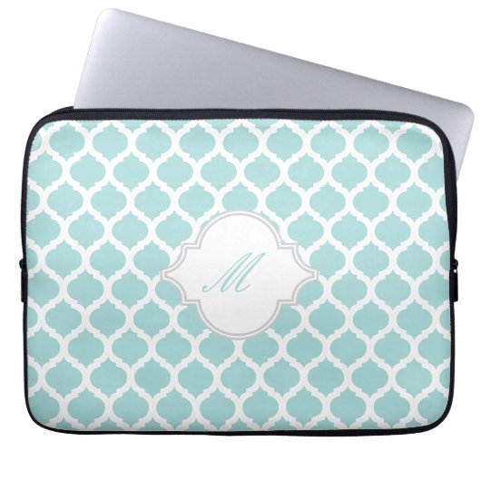 Blau Marokkanisch mit Monogram Laptop Sleeve (Vorderseite)