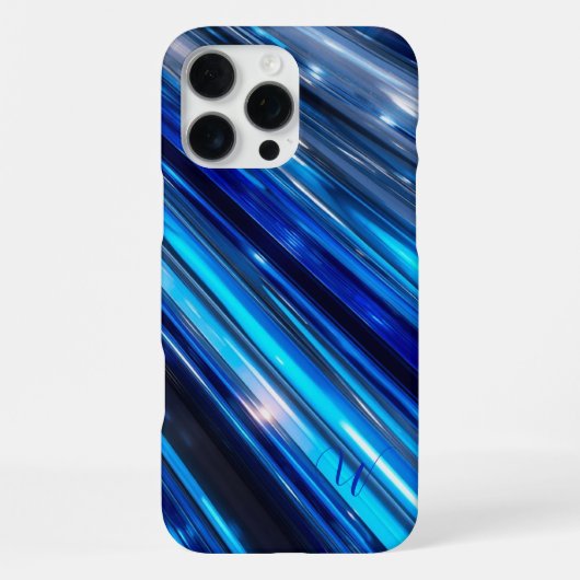 Blau Metallic iPhone 16 Pro Max Hülle (Rückseite)