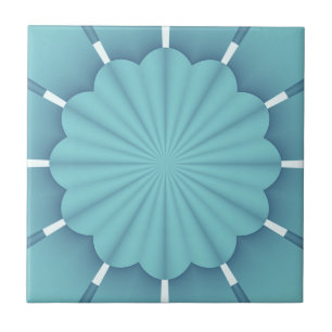 Blau Metallisch Abstrakt Blume Fliese