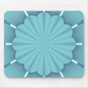 Blau Metallisch Abstrakt Blume Mousepad