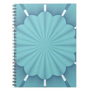 Blau Metallisch Abstrakt Blume Notizblock