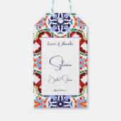 Blau mexikanische bunte Fliesen Brautparty zu Guns Geschenkanhänger (Vorderseite)