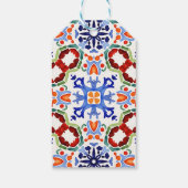 Blau mexikanische bunte Fliesen Brautparty zu Guns Geschenkanhänger (Rückseite)