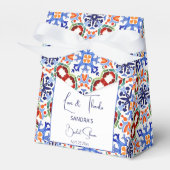 Blau mexikanische Farbfliesen Brautparty bedruckt Geschenkschachtel (Vorderseite)