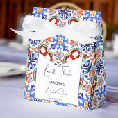 Blau mexikanische Farbfliesen Brautparty bedruckt Geschenkschachtel