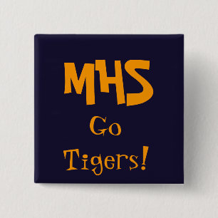 Blau, MHS, geht Tiger! Button