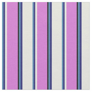 Blau, Midnight Blau, Beige, Orchid und Black Lines Stoff
