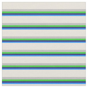Blau, Midnight Blau, Lime Green, Gray und Beige Stoff
