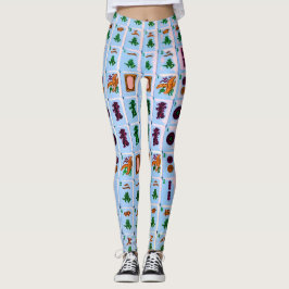 Blau Milliamperestunde Jongg deckt Leggings mit