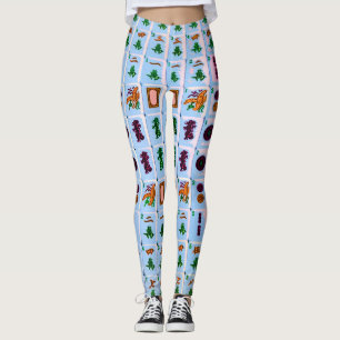 Blau Milliamperestunde Jongg deckt Leggings mit