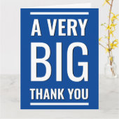 Blau Minimalistisch ein sehr großes Dankeschön Gro Karte (Gelbe Blume)