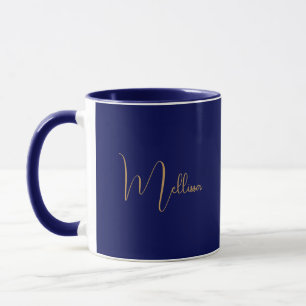 Blau minimalistischer benutzerdefinierter Name Tasse