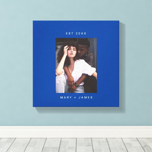 Blau | MINIMALISTISCHER FOTO Leinwanddruck (Insitu (Holzboden))