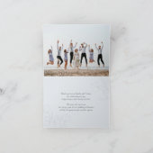 Blau | Minimalistisches kalligrafisches Hochzeitss Dankeskarte (Innenseite)