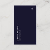 Blau | Minimalistisches modernes vertikales Design Visitenkarte (Rückseite)