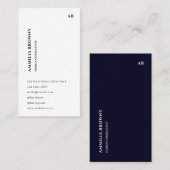 Blau | Minimalistisches modernes vertikales Design Visitenkarte (Vorne/Hinten)