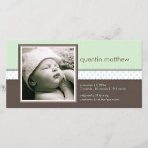 Blau Mint Sweet Baby Boy Geburtserklärung Ankündigung
