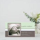 Blau | Mint Sweet Baby Boy Geburtserklärung Ankündigung (Stehend Vorderseite)