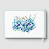 Blau, Minzgrün Blume Blumenzehen Gästebuch (Rückseite)