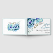 Blau, Minzgrün Blume Blumenzehen Gästebuch (Voll)