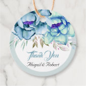 Blau, Minzgrün Blume Blumenzehen Geschenkanhänger (Vorderseite)