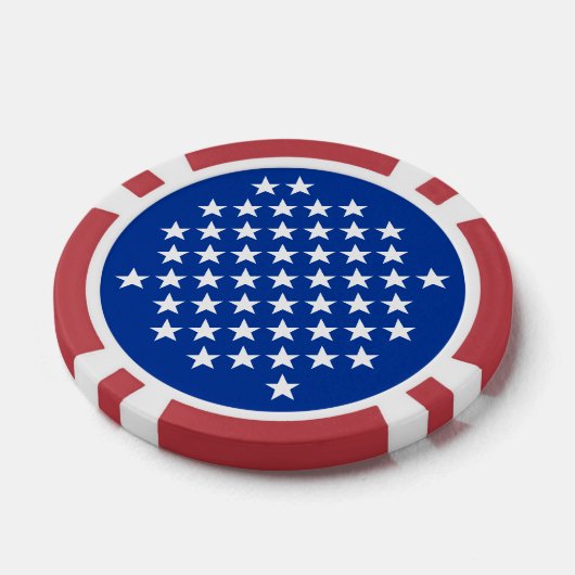 Blau mit 50 White Stars American Flag Theme Pokerchips (Einzeln)