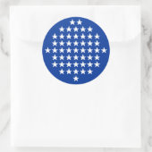 Blau mit 50 White Stars American Flag Theme Runder Aufkleber (Tasche)