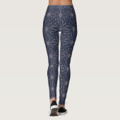 Blau mit Abstrakten Blumenmuster-Leggings Leggings (Rückseite)