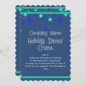 Blau mit Aquamarinen Highlights Einladung (Vorne/Hinten)